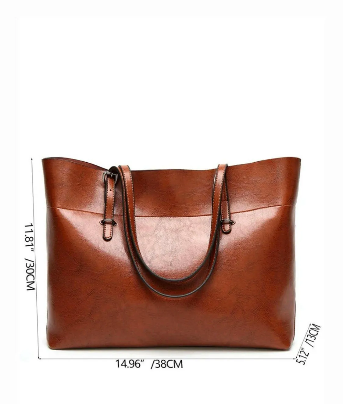 Artificial Leather Shoulder Bag With Fixed Shoulder Strap