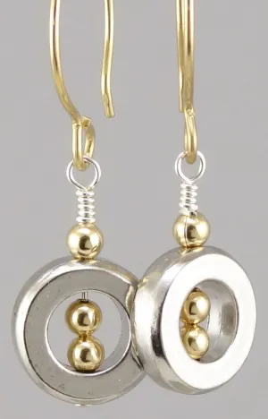 As Seen on Rizzoli & Isles Geometric Pewter & Gold Earrings