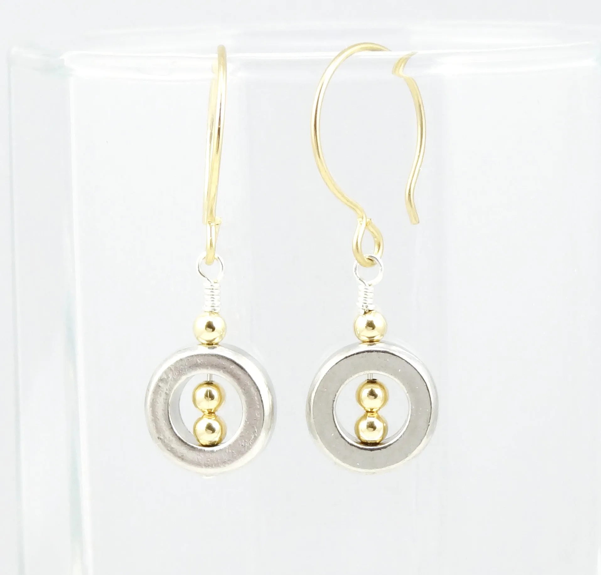 As Seen on Rizzoli & Isles Geometric Pewter & Gold Earrings