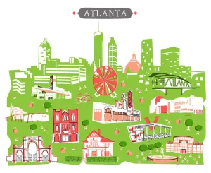 Atlanta Georgia Wall Art-Custom City Print