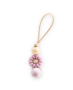 Attache zip fleur lila