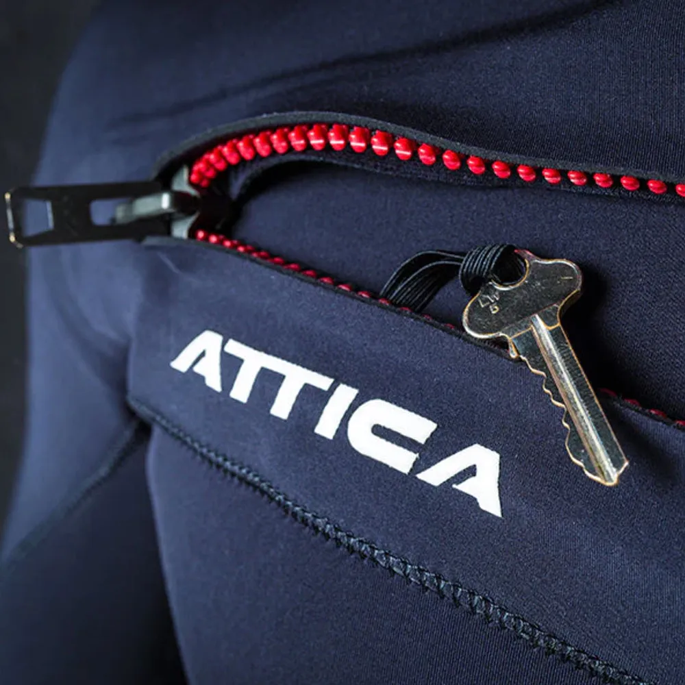 ATTICA OMEGA CHEST ZIP 3/2MM STEAMER - BLACK SILVER