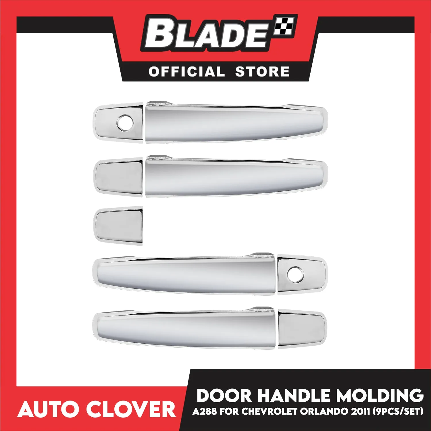 Auto Clover Door Handle Molding 9pcs Set A288 For Chevrolet Cruze, Aveo Sedan, Tosca, Gentra, Lacetti, Winstorm Orlando 2010 - 2011  Car Exterior Accessories
