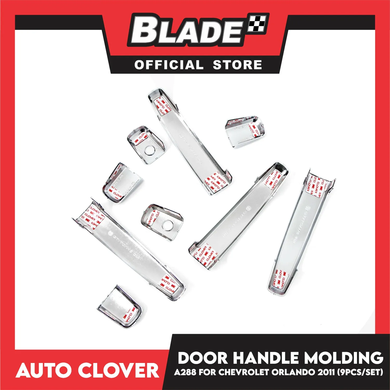 Auto Clover Door Handle Molding 9pcs Set A288 For Chevrolet Cruze, Aveo Sedan, Tosca, Gentra, Lacetti, Winstorm Orlando 2010 - 2011  Car Exterior Accessories