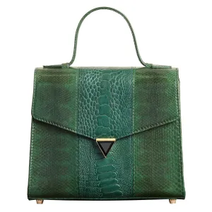AVA SNAKESKIN & OSTRICH LEG TOP HANDLE BAG
