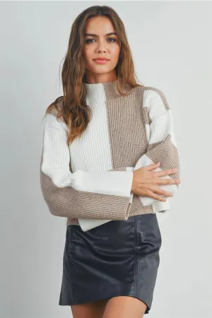 Bart Beige Colorblock Sweater