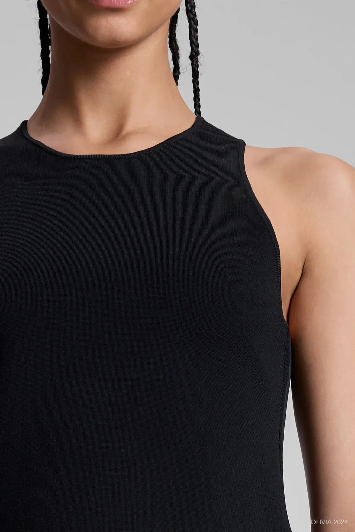 Belle Compact Knit Top in Black