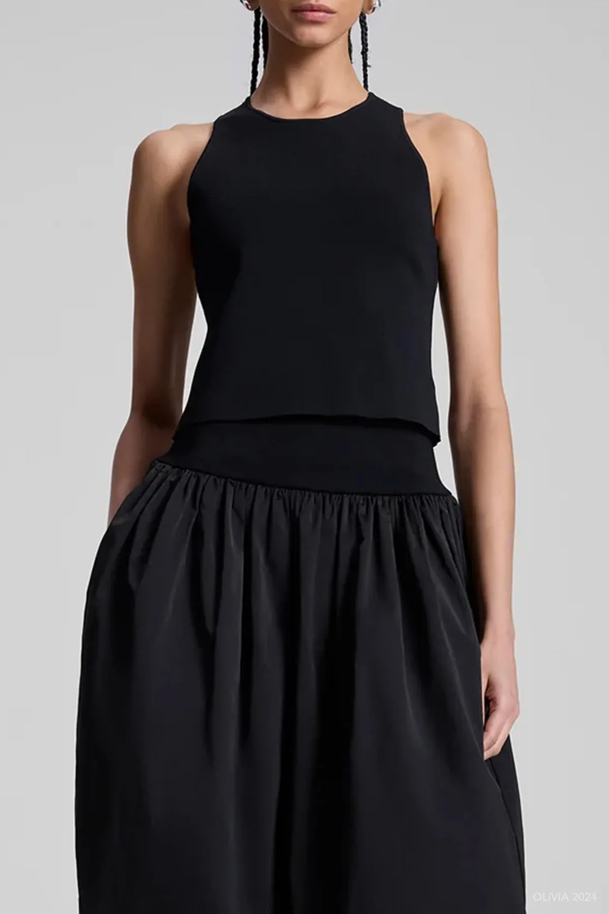 Belle Compact Knit Top in Black