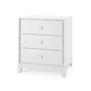 Bergamo 3-Drawer Side Table / White Pearl