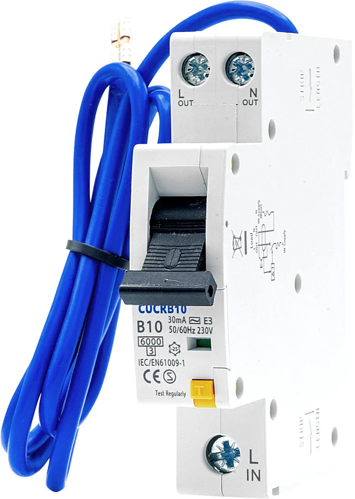 BG CUCRB10 10A SP 1 Module B Curve 6kA 30mA Type AC Compact RCBO
