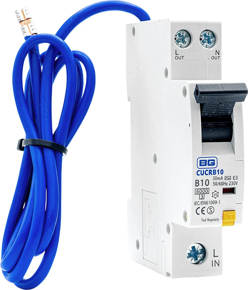 BG CUCRB10 10A SP 1 Module B Curve 6kA 30mA Type AC Compact RCBO