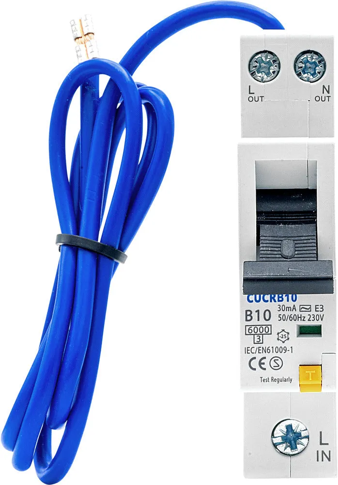 BG CUCRB10 10A SP 1 Module B Curve 6kA 30mA Type AC Compact RCBO