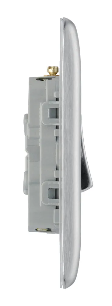 BG NBS15 Nexus Metal Fan Isolator Switch TP 10A - Brushed Steel