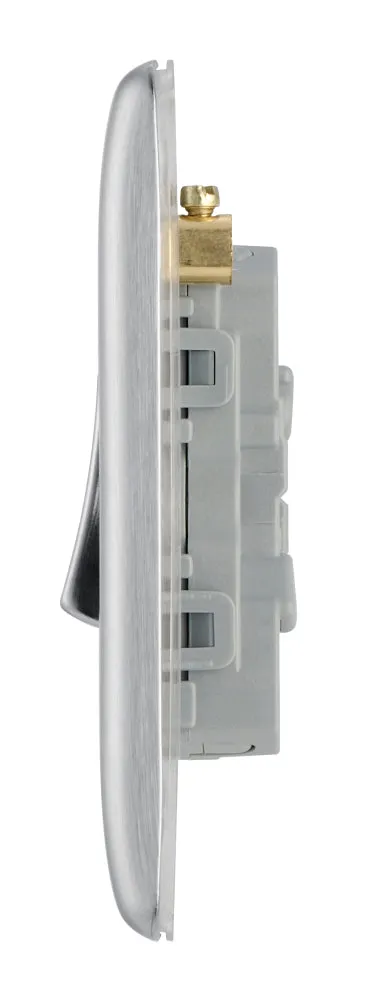 BG NBS15 Nexus Metal Fan Isolator Switch TP 10A - Brushed Steel