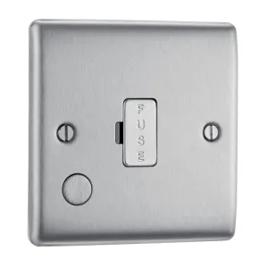 BG NBS55 Nexus Metal Unswitched Spur   Cable Outlet - Brushed Steel