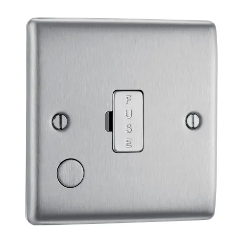BG NBS55 Nexus Metal Unswitched Spur   Cable Outlet - Brushed Steel