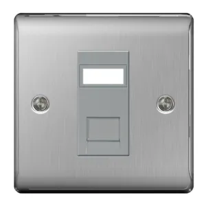 BG NBSRJ451 Nexus Metal RJ45 Single Data Outlet Socket - Brushed Steel