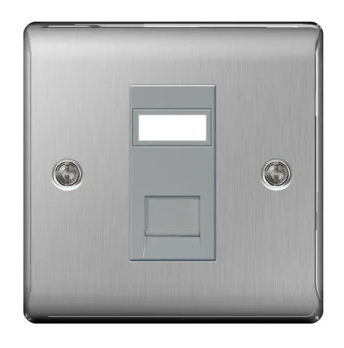 BG NBSRJ451 Nexus Metal RJ45 Single Data Outlet Socket - Brushed Steel