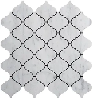 Bianco White Carrara Premium Italian Polished Marble Mosaic Tiles 1 Square Feet (LUXURY MOSAIC)