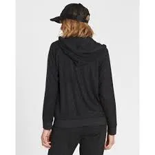 Billabong Women's Stayin' In Plush Fleece Zip Up Hoodie | Charcoal