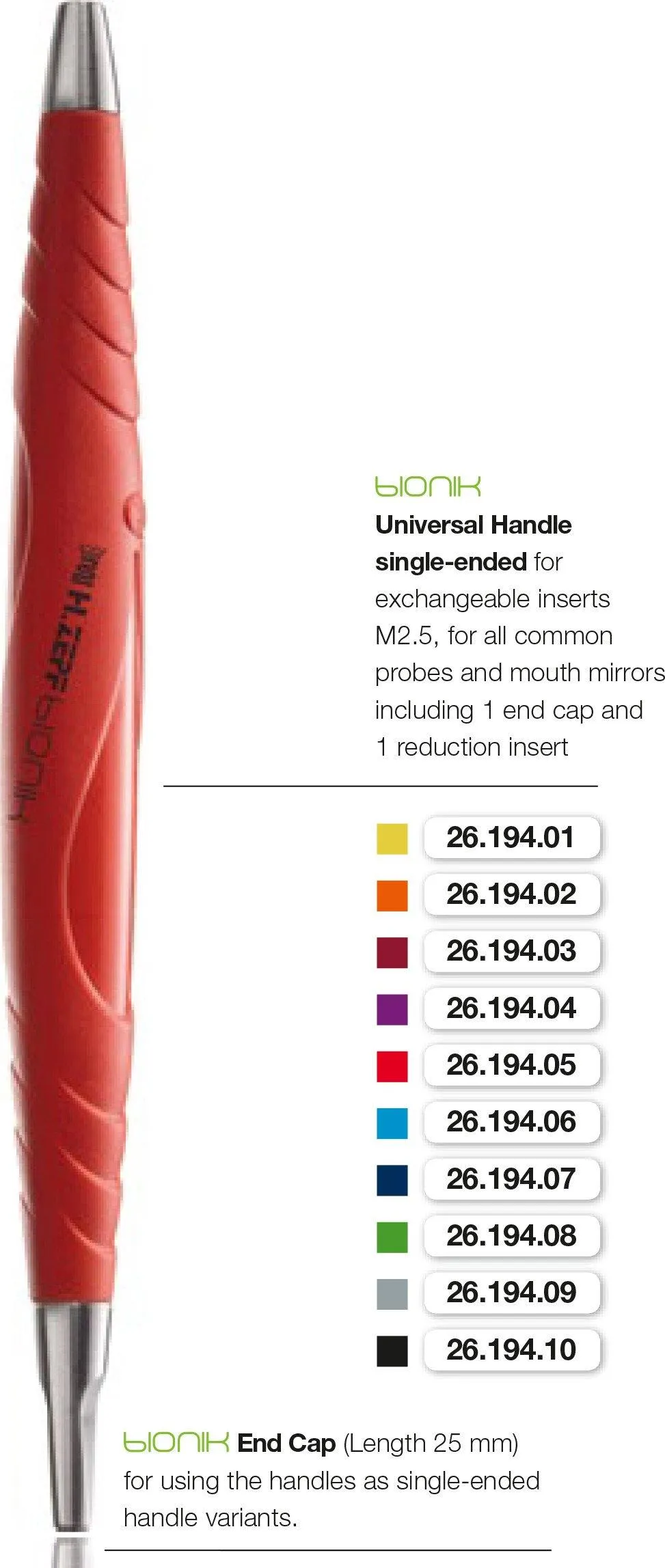 BIONIK Universal Handle Mirror & Probe, Single-Ended (26.194.01-10)