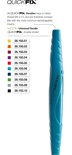 BIONIK Universal Handle w/ QuickFix, Double-Ended (26.193.01-10)