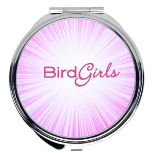 BirdGirls Pink Sunburst Compact Mirror