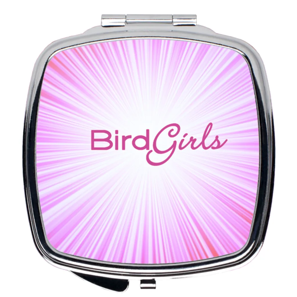 BirdGirls Pink Sunburst Compact Mirror