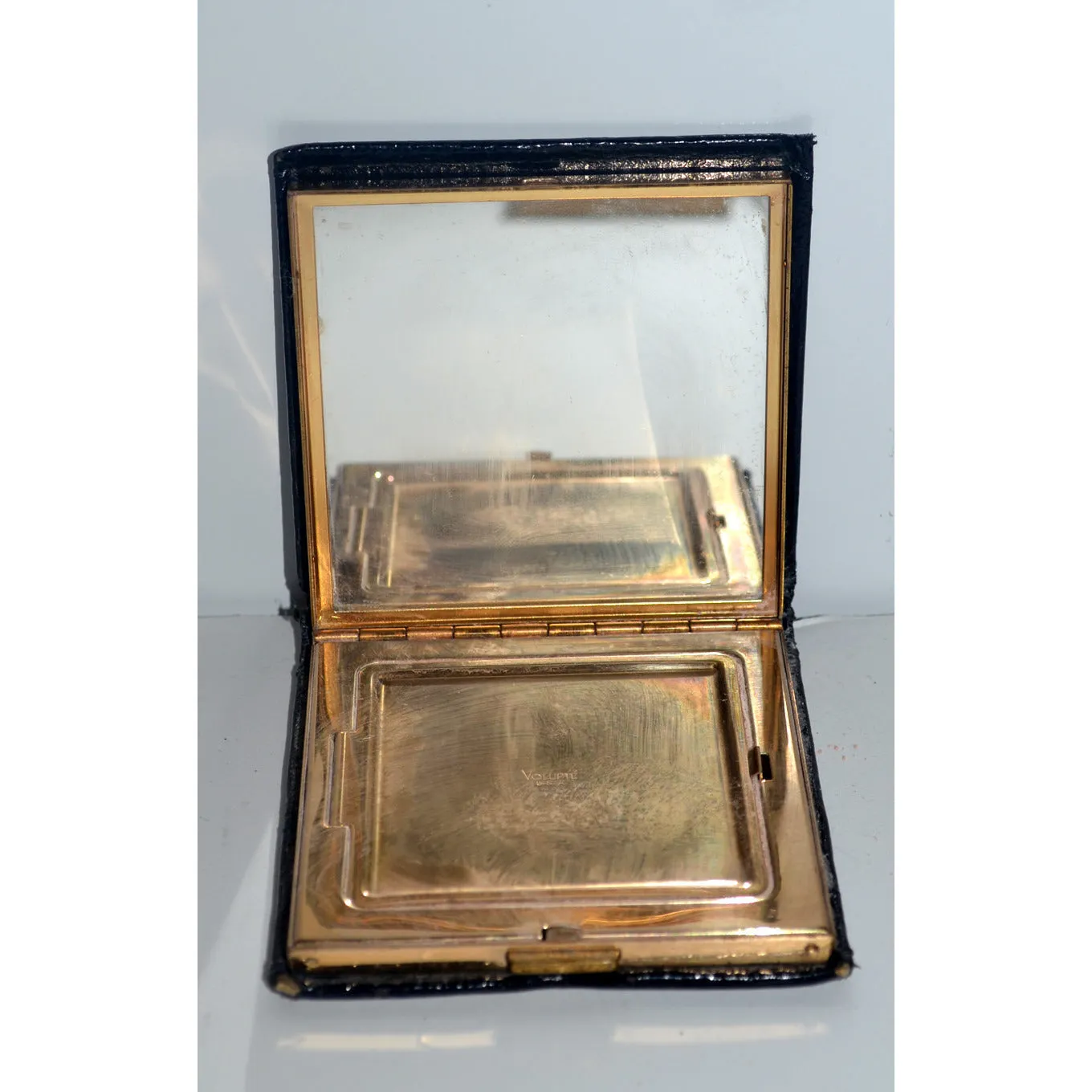 Black Leather Book Compact By Volupte