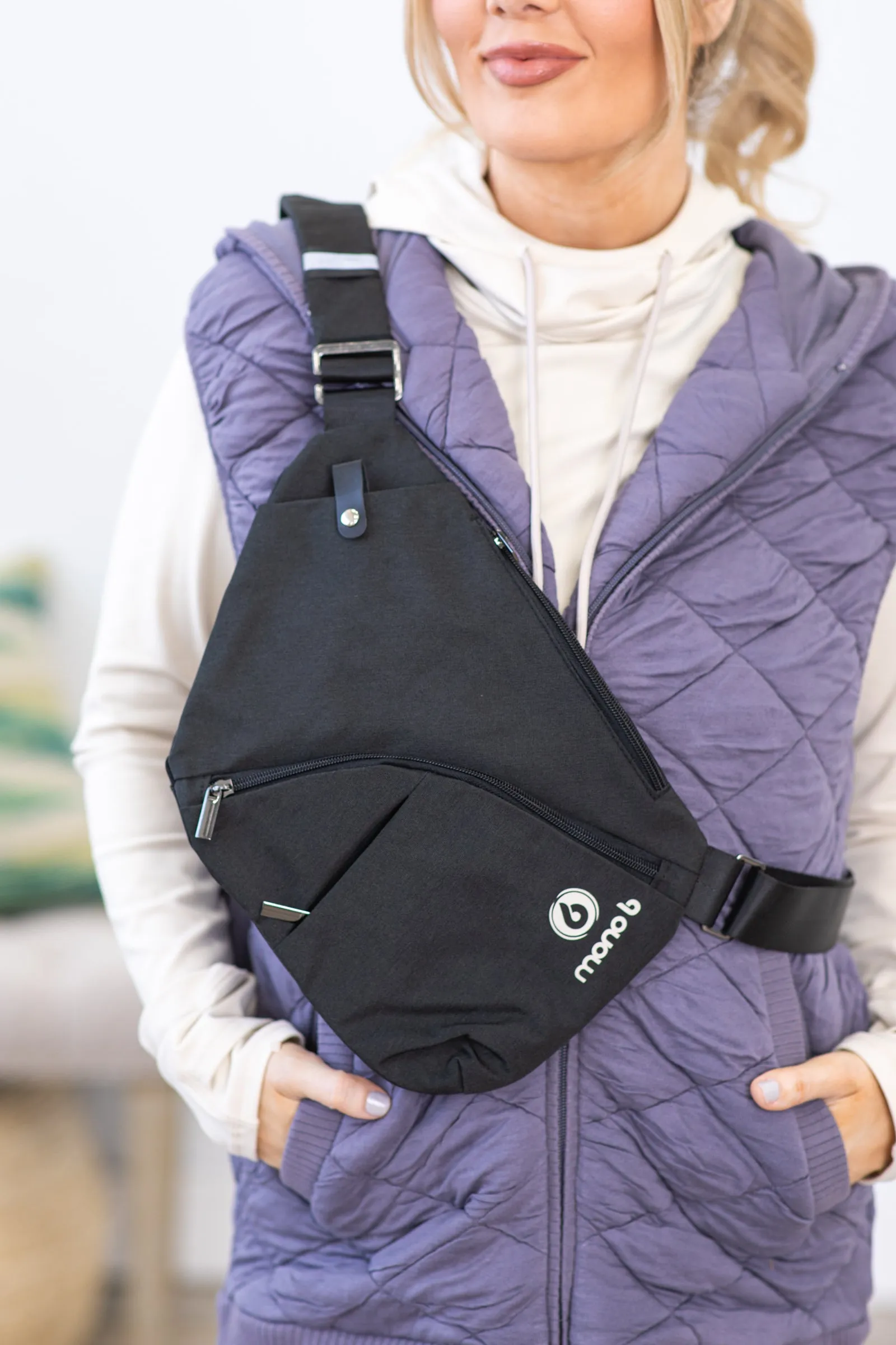 Black Mono B Adjustable Belt Bag