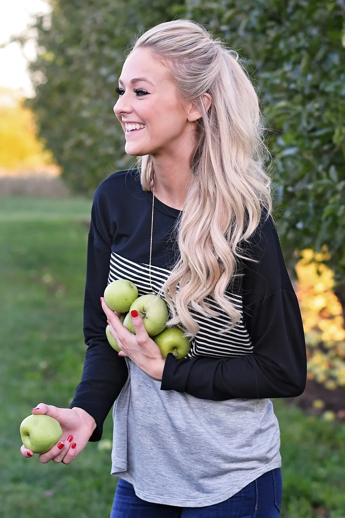 Black Striped Colorblock top