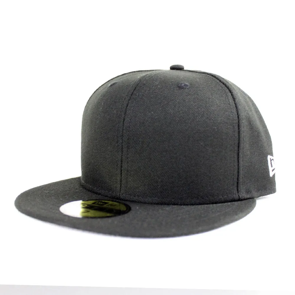 Blank New Era 59Fifty FItted Hat (Black Gray Under Brim)
