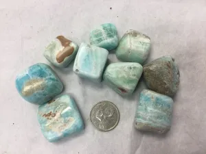 Blue Aragonite, Tumbled