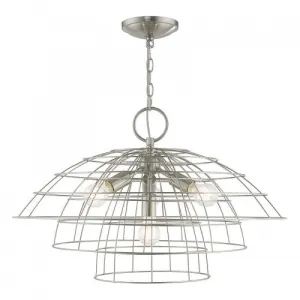 BROOKLYN 4 LIGHT CHANDELIER, BRUSHED NICKEL