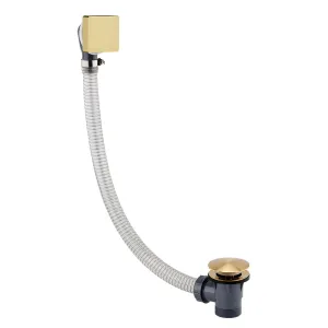 Brushed Brass Gold Bath Waste with Click Clack