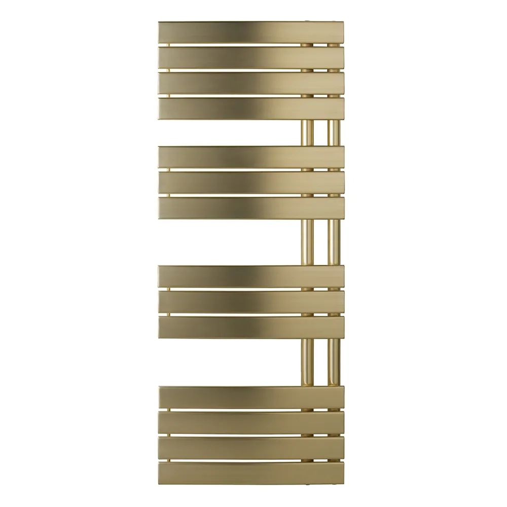 Brushed Brass Towel Rail with Flat Panel – 1400mm x 550mm