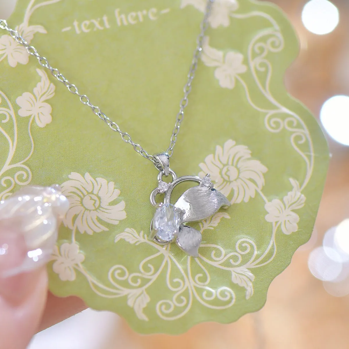 Brushed Butterfly Necklace