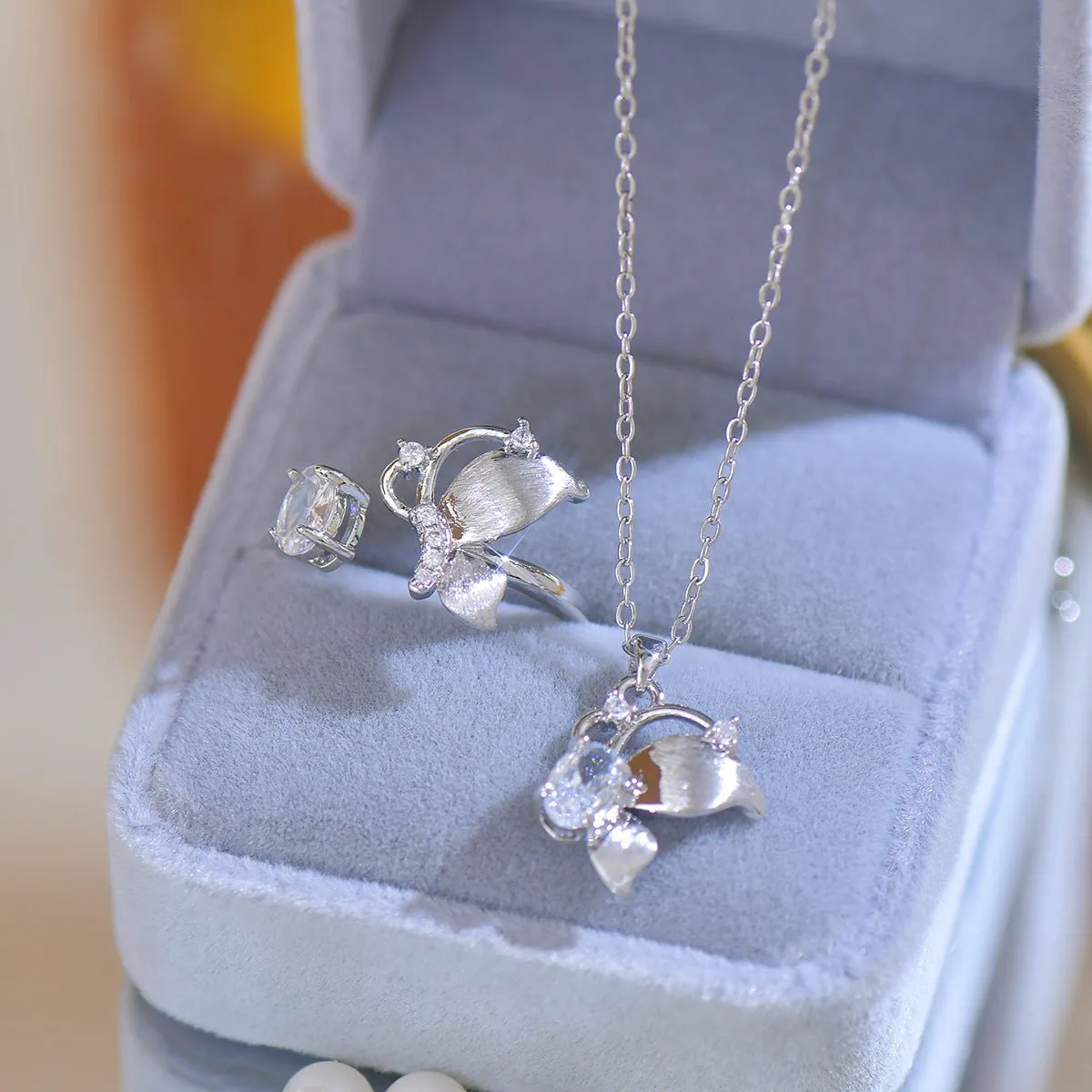 Brushed Butterfly Necklace