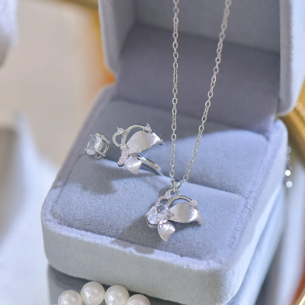 Brushed Butterfly Necklace