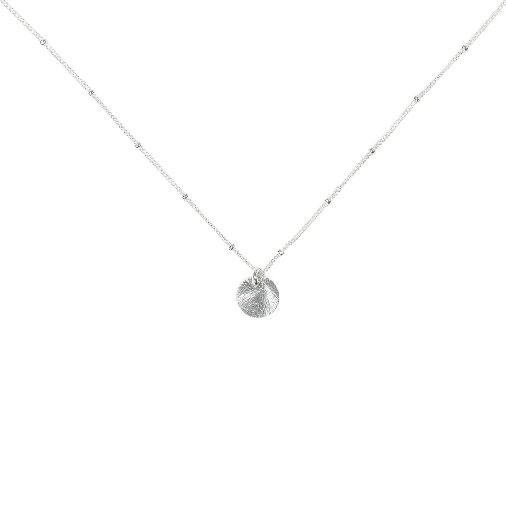 Brushed Disc on Ball Chain Necklace