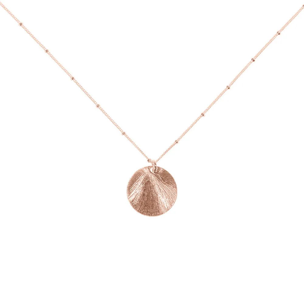 Brushed Disc on Ball Chain Necklace