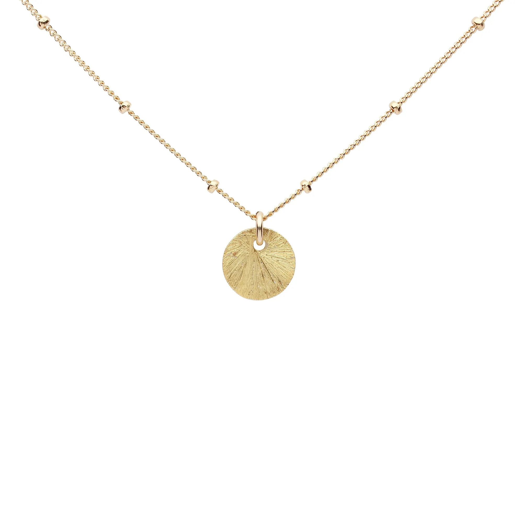 Brushed Disc on Ball Chain Necklace