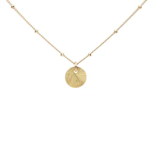 Brushed Disc on Ball Chain Necklace