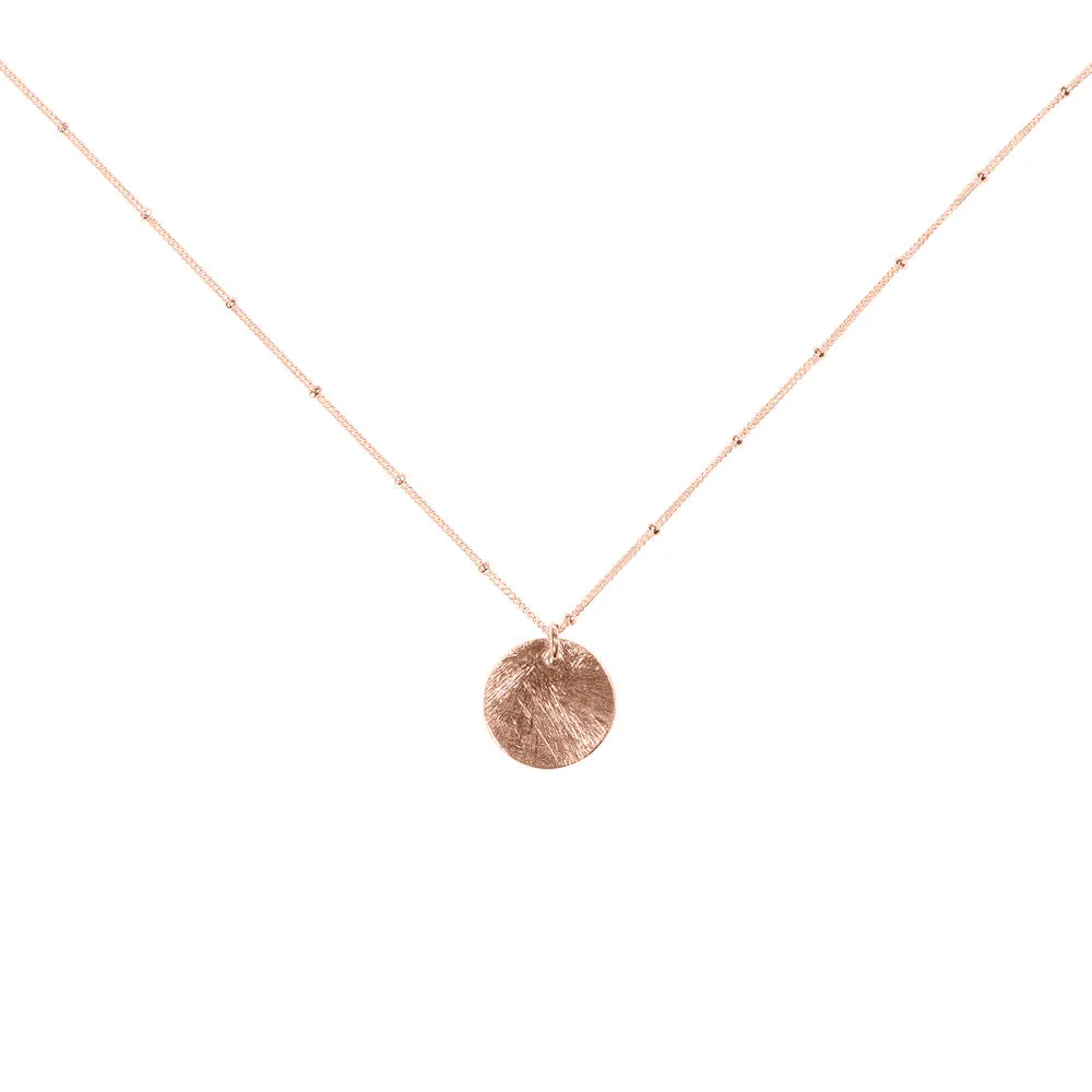 Brushed Disc on Ball Chain Necklace