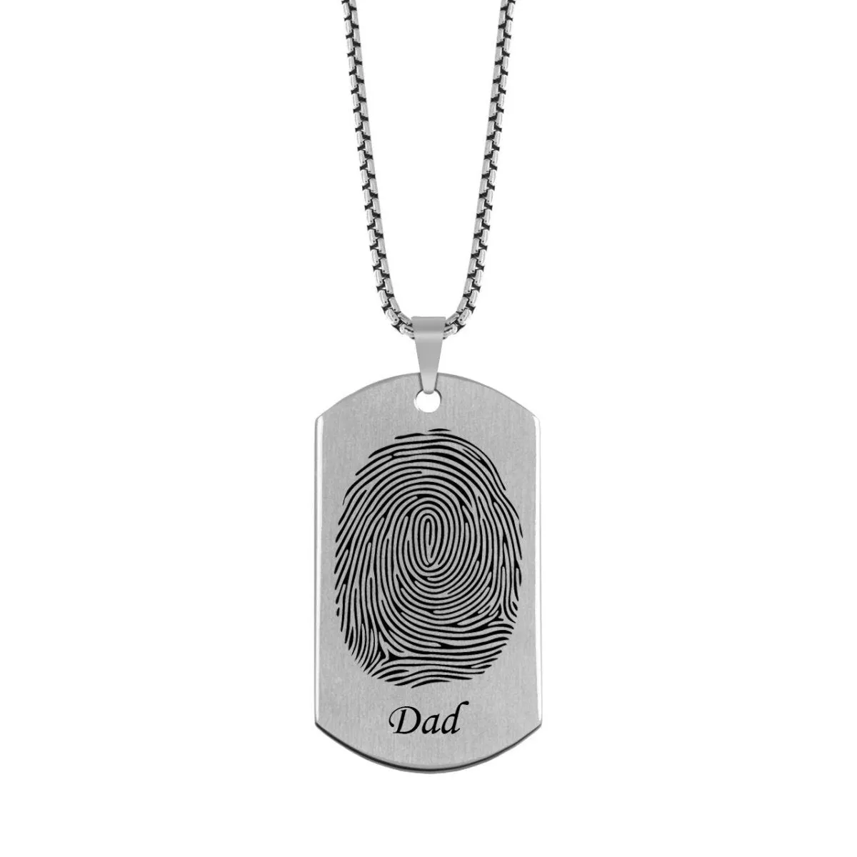 Brushed Fingerprint with Name Memorial Dog Tag