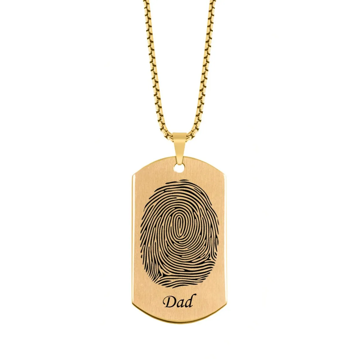 Brushed Fingerprint with Name Memorial Dog Tag