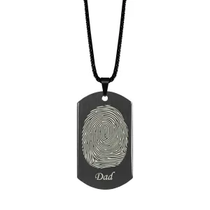 Brushed Fingerprint with Name Memorial Dog Tag