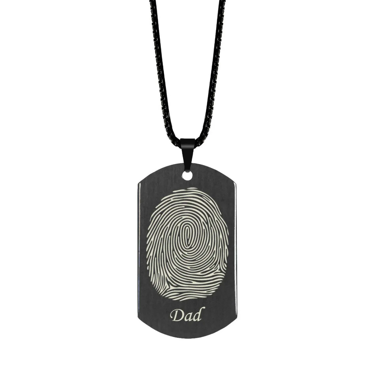 Brushed Fingerprint with Name Memorial Dog Tag