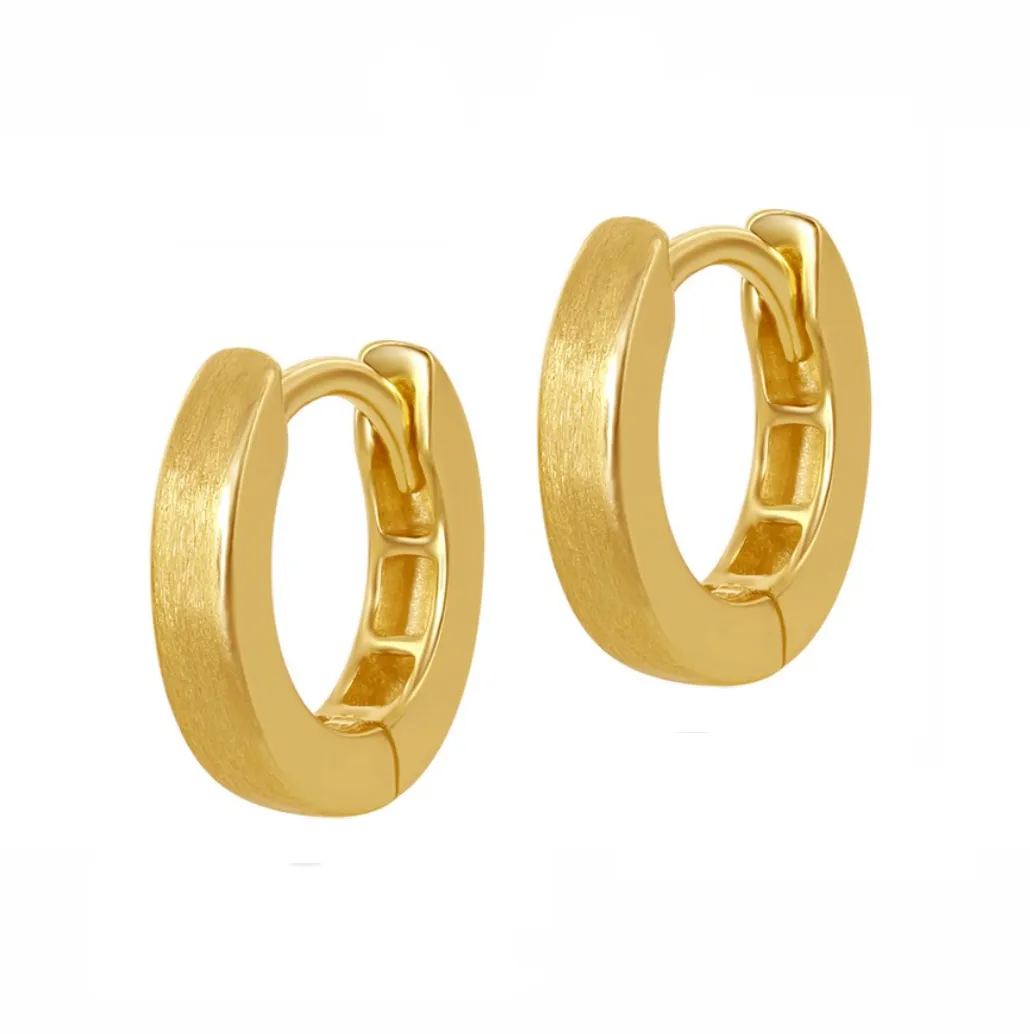Brushed Huggie Earrings