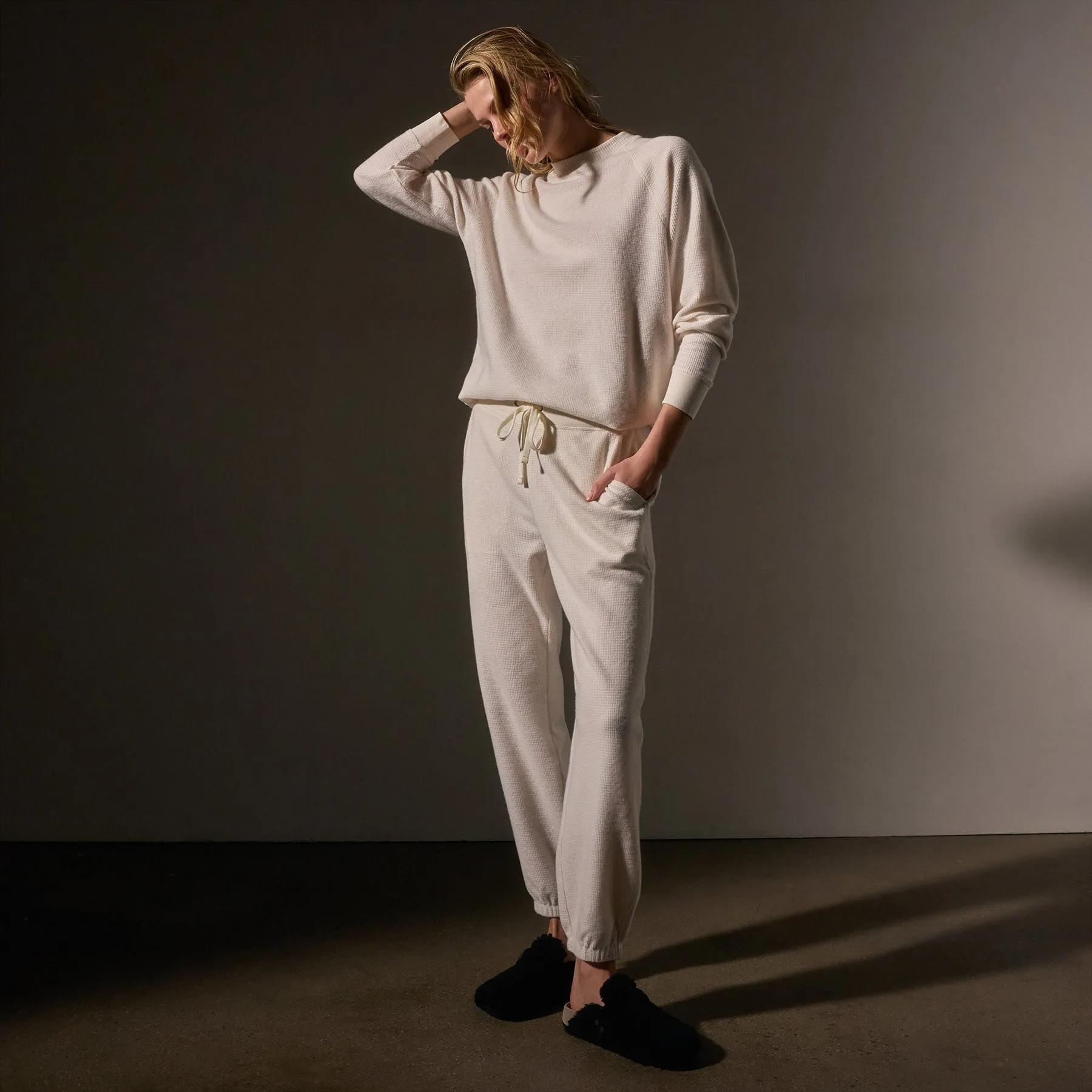Brushed Thermal Sweat Pant - Oyster